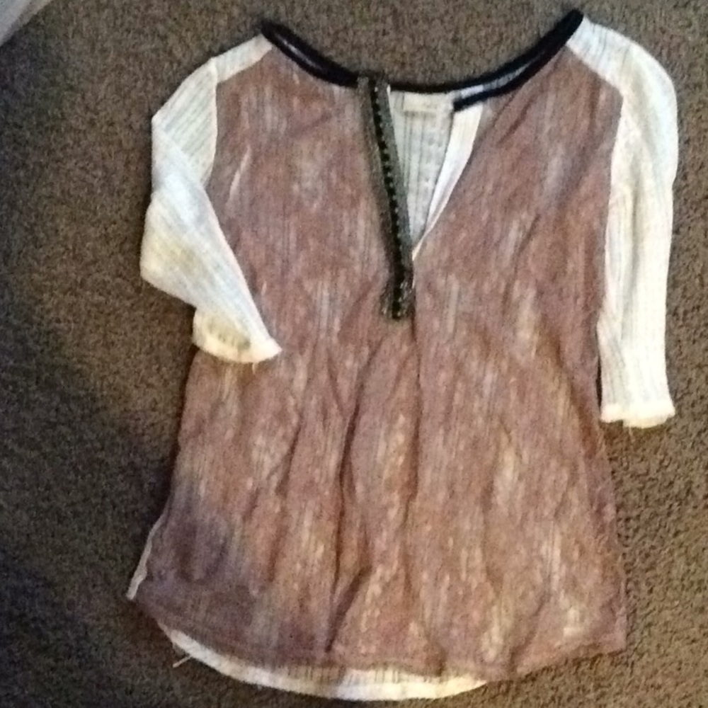 Henley style sheer shirt!